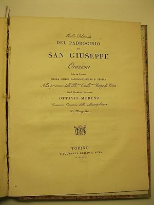 Nella Solennita' del padrocinio di San Giuseppe. Orazione detta in Torino, nella Chiesa parrocchi...