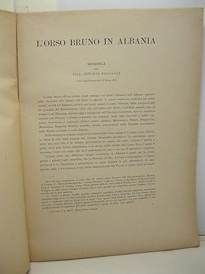 L'orso bruno in Italia. Memoria letta nella sessione del 12 marzo 1933