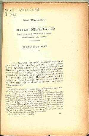 I ditteri del trentino - saggio ddi un elenco delle specie di ditteri finora osservate nel Trentino