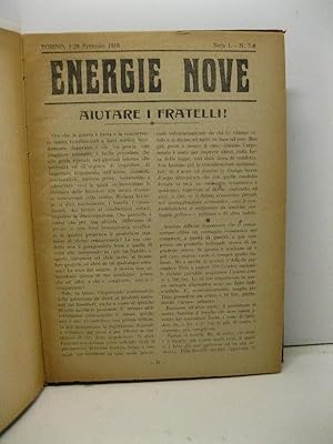 Energie Nove, n. 7-8, I serie; nn. 1-12 II serie