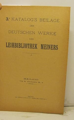 1o Katalog's Beilage der Deutschen Werke der Leihbibliothek Meiners; 2o Katalog.; 3o Katalog.; 4o...