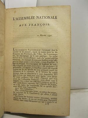L'assemble'e nationale aux francois. 11 fevrier 1790