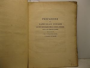 Prefazione di Samuello Jonson al suo dizionario della lingua inglese tratta dall'edizione di Lond...