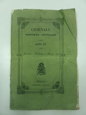 Giornale scientifico-letterario di Perugia. Anno XV. Gennaio, febbraio e marzo 1847