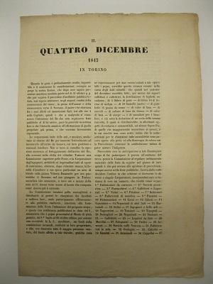 Il quattro dicembre 1847 in Torino
