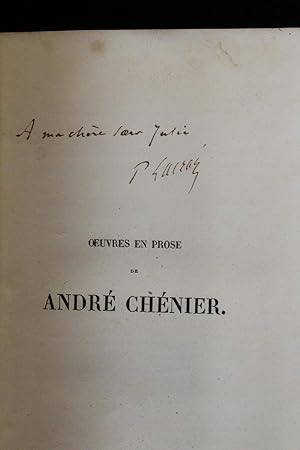Oeuvres en prose de André Chénier augmentées d'un grand nombre de morceaux inédits et précédées d...
