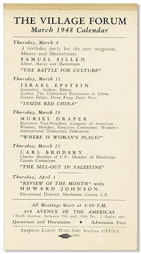 The Village Forum March 1948 Calendar [drop title]