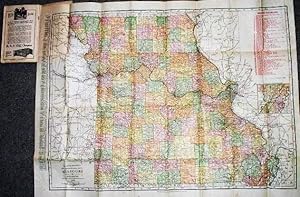 INDEXED POCKET MAP AND SHIPPERS' GUIDE OF MISSOURI:; Railroads and Electric Lines, Post Offices, ...