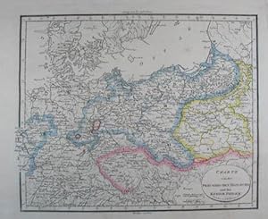 Charte von der Preussischen Monarchie und des Königr. Pohlen. Grenzkolorierte Kupferstich-Karte g...