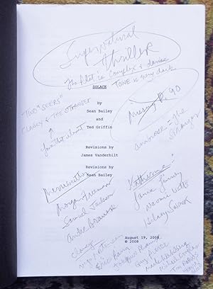 2008 ANNOTATED SCREENPLAY for the FILM "SOLACE" Colin Farrell, Anthony Hopkins