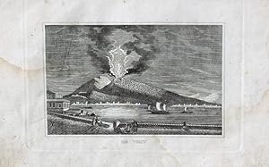"Der Vesuv" originaler Stahlstich ca.8,5x13,5cm (Darstellung/image size) auf Bütten-Papier (14x21...