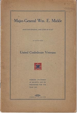 Major-General Wm. E. Mickle, Adjutant-General and Chief of Staff, in Account with United Confeder...