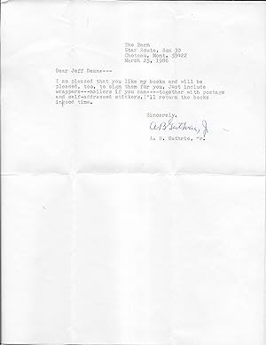 Typed Letter Signed, TLS, March 25, 1986