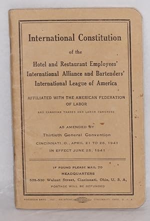 International Constitution. As amended by Thirtieth General Convention, Cincinnati, O., April 21 ...