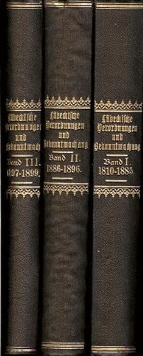 Lübeckische Verordnungen u. Bekanntmachungen. (3 Bde.) Bd. 1: 1810-1885; Bd. 2: 1886-1896; Bd. 3:...