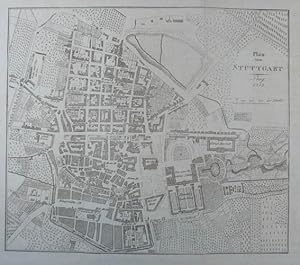 Plan von Stuttgart. Kupferstich - Plan aus "Neueste Länder- und Völkerkunde". Prag 1813, 17 x 20 cm