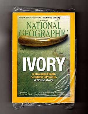 National Geographic - September, 2015. In Original Shipping Bag. Warlords of Ivory; Chameleons; M...