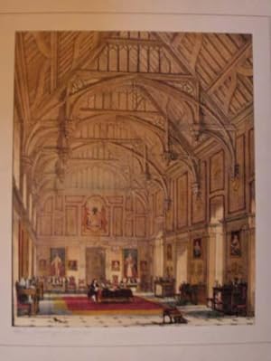 A Fine Original Hand Coloured Lithograph Illustration of the Hall at Beddington in Surrey from Th...