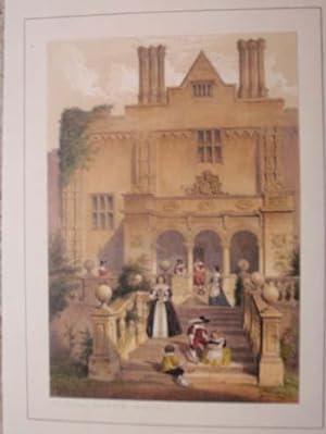 A Fine Original Hand Coloured Lithograph Illustration of the Garden Front at Cranbourne in Dorset...