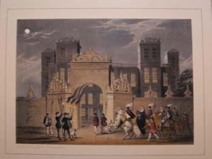 A Fine Original Hand Coloured Lithograph Illustration of Hardwick Hall in Derbyshire from The Man...