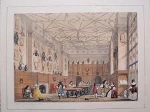 A Fine Original Hand Coloured Lithograph Illustration of the Hall at Littlecote in Wiltshire from...