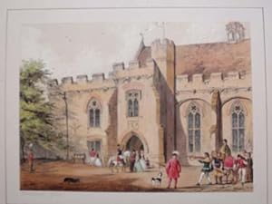 A Fine Original Hand Coloured Lithograph Illustration of Penshurst in Kent from The Mansions of E...