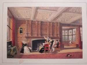 A Fine Original Hand Coloured Lithograph Illustration of the Fireplace in the Drawing Room at Spe...