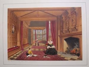 A Fine Original Hand Coloured Lithograph Illustration of the Bay Window in the Hall at Speke in L...