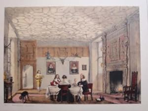 A Fine Original Hand Coloured Lithograph Illustration of the Hall at Wakehurst Place in Sussex fr...