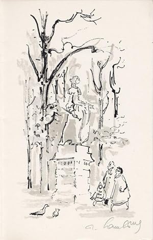 André Hambourg : carte de voeux pour 1958 et lithographie Originale