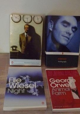 Elie Wiesel Night. & Animal Farm. & Nineteen Eighty-Four. Morrissey Autobiography : Penguin Classics