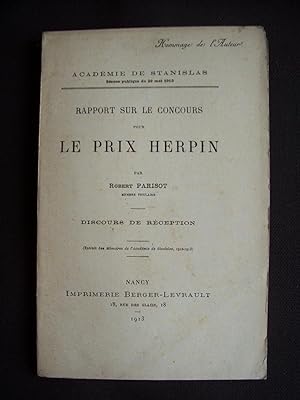Rapport sur le concours pour le prix Herpin