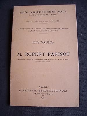 Discours de M. Robert Parisot