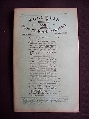 Bulletin de la société d'histoire de la pharmacie - N°47 1925