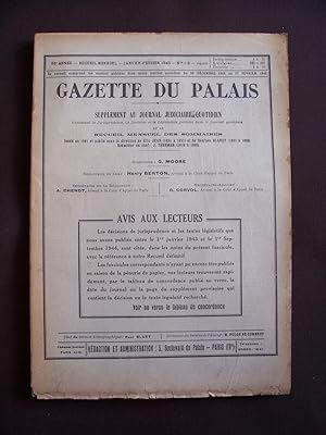 Gazette du Palais - N°1-2 1945