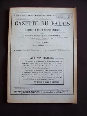 Gazette du Palais - N°3-4 1945