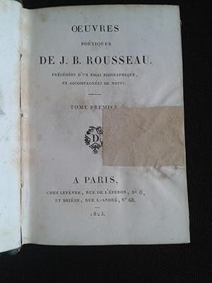 Oeuvres poétiques de J. B. Rousseau - T.1 T.2
