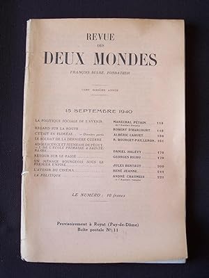 Revue des deux mondes - 15 Septembre 1940