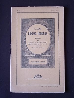 Les cahiers lorrains - N°11 1926