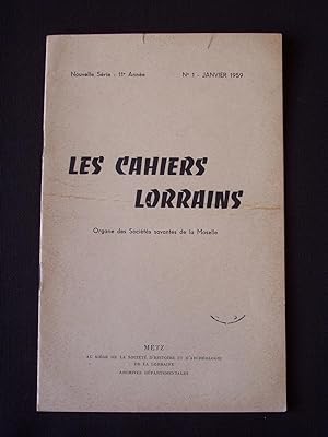 Les cahiers lorrains - N°1 1959
