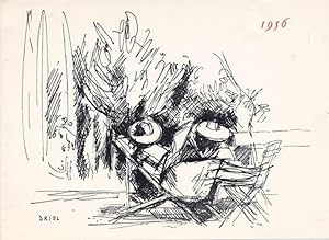 Jean Dries : carte de voeux pour 1956 et gravure Originale