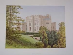 An Original Antique Colour Print Illustrating Birr Castle in King's County. Published Ca 1880.