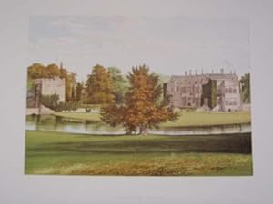 An Original Antique Woodblock Colour Print Illustrating Broughton Castle in Oxfordshire, from The...