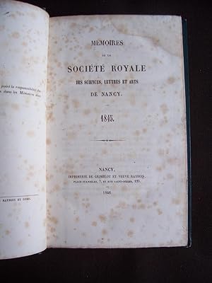 Société des sciences de Nancy 1845