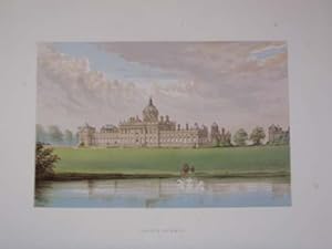 An Original Antique Woodblock Colour Print Illustrating Castle Howard in Yorkshire, from The Pict...