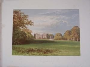An Original Antique Woodblock Colour Print Illustrating Chillingham Castle in Northumberland from...