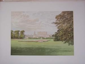 An Original Antique Woodblock Colour Print Illustrating Cliveden in Buckinghamshire from The Pict...