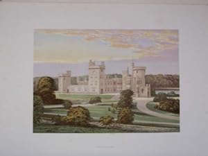 An Original Antique Woodblock Colour Print Illustrating Drakelowe Hall in Derbyshire from The Pic...