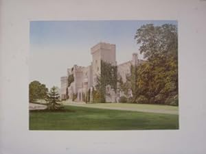An Original Antique Woodblock Colour Print Illustrating Downton Castle (Hall) in Herefordshire fr...