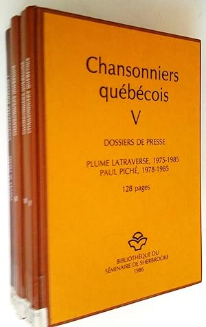 Chansonniers québécois I, II, III, IV, V. Dossier de presse (5 volumes)